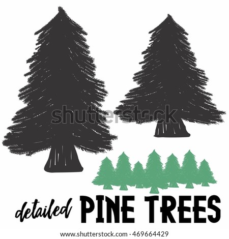 Illustrated Pine Trees