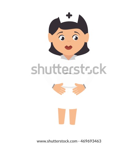 nursery woman girl female hat medicine profession medic hospital uniform vector illustration isolated 
