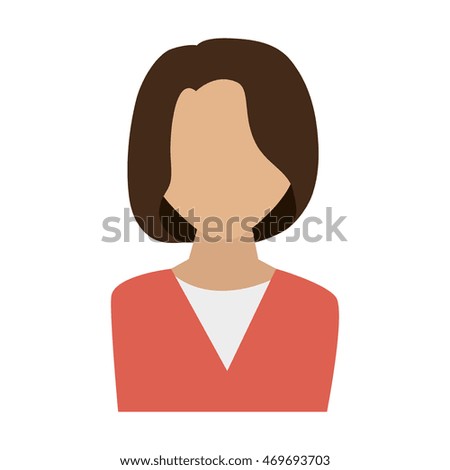woman girl female person straight hair face head human vector illustration  isolated