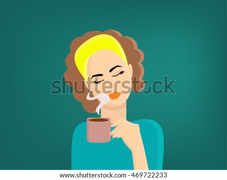 coffee mug person vector