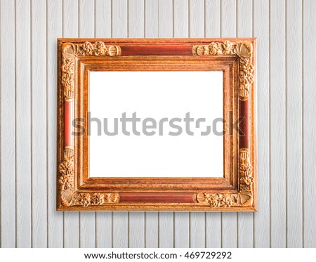 Old photo frames on wood
