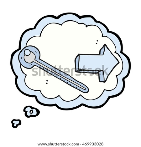 freehand drawn thought bubble cartoon thermometer