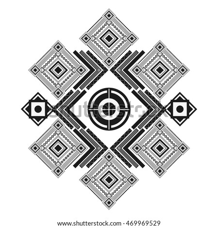 flat design tribal geometric pattern icon vector illustration