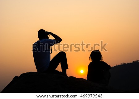 sunset with photographer