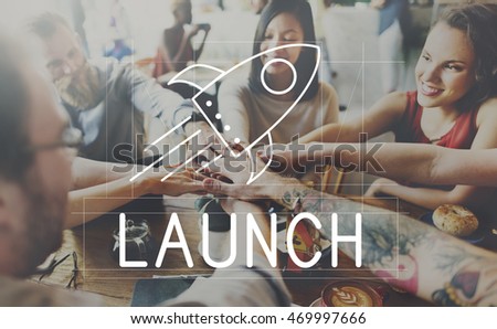 Rocket Ship Launch Graphic Concept Royalty-Free Stock Photo #469997666