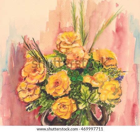 Watercolor flowers.