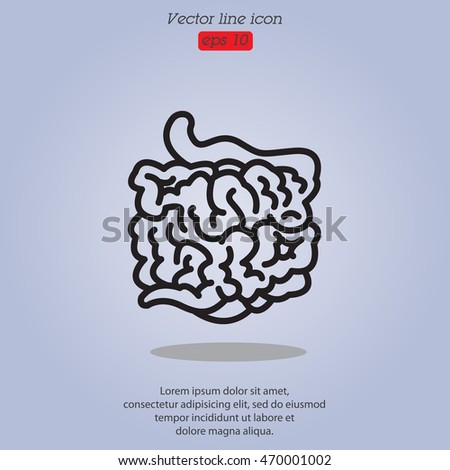 Web line icon. Small intestine