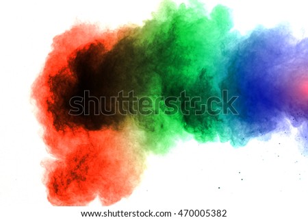 Abstract design of white powder cloud against white background