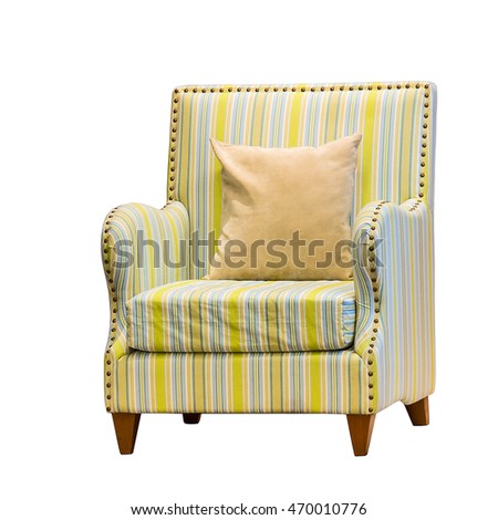 green armchair isolated on white background