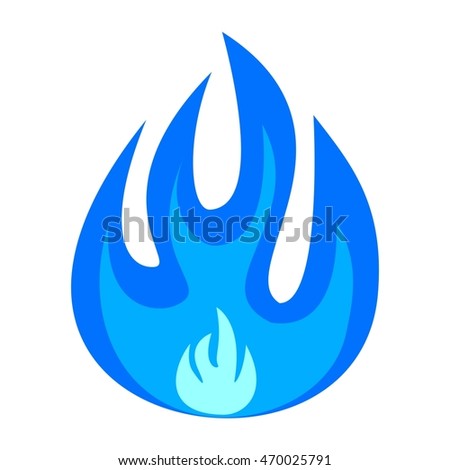 Blue fire flames icon logo symbol
