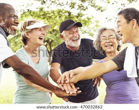 Group Of Senior Retirement Exercising Togetherness Concept Royalty-Free Stock Photo #470032862