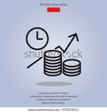 Web line icon. Business idea; The increase in profits (profitable investment)