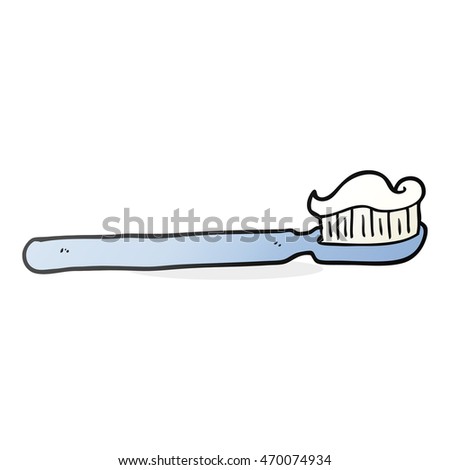 freehand drawn cartoon toothbrush