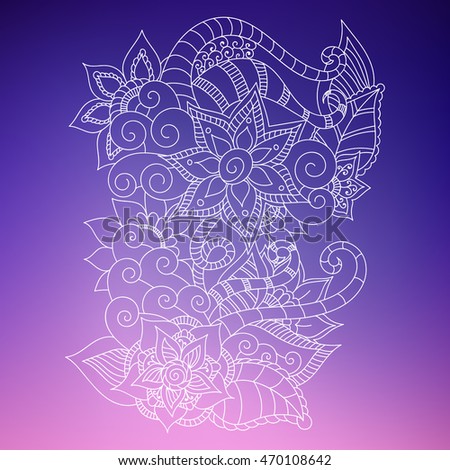 Doodle abstract flower. Vector illustration

