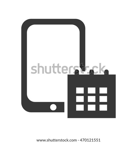 Smartphone calendar gadget technology media icon. Isolated and flat illustration. Vector graphic