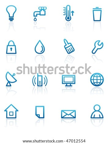 Utilities and engineering service of buildings icons