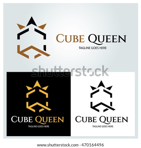 Cube Queen logo design template ,Letter Q logo design concept ,Vector illustration