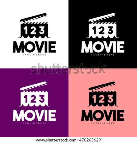 Movie logo design template . Film symbols and icons. Unique  creative concept.