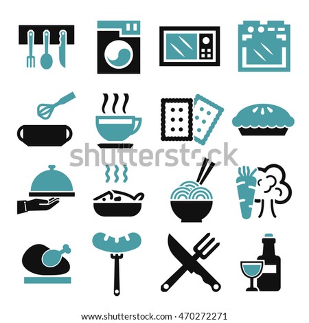 kitchen, cuisine, cook icon set