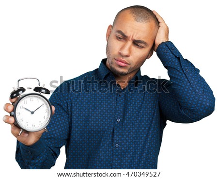 black businessman with clock