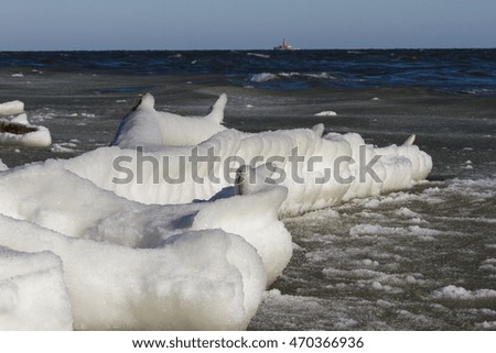 icy coast in baltic sea