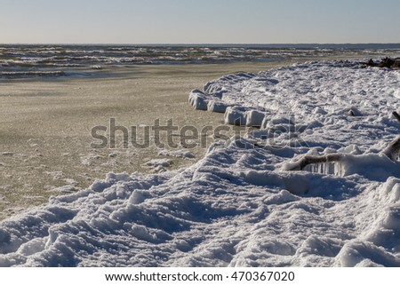 icy coast in baltic sea