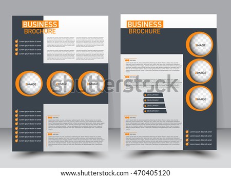 Abstract flyer design background. Brochure template. Annual report cover. For magazine front page, business, education, presentation. Vector illustration a4 size. Orange and grey color.