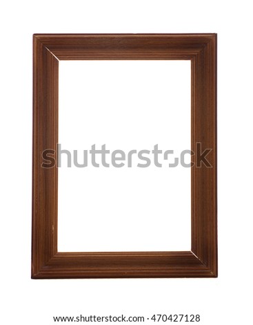 Wooden frame on white background. Isolate