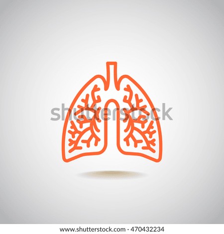  Lungs icon flat.