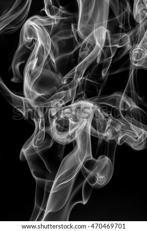 white smoke abstract on black background
