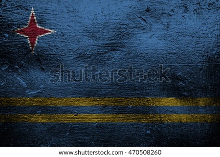 Metal texture or background with blending  Aruba flag