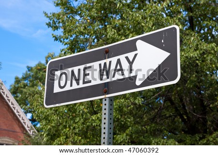 US American one way sign