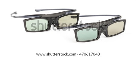 3D goggles for home cinema theater isolated on white background