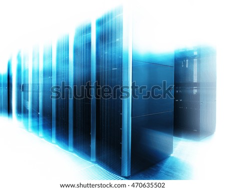 server room with modern equipment in the data center