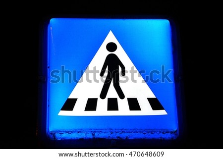 illuminated pedestrian crossing sign (lightbox) in Denmark