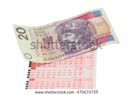 Polish lottery ticket and money