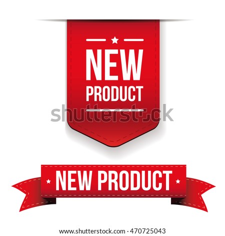 New Product red ribbon Royalty-Free Stock Photo #470725043