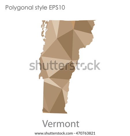 Vermont state map in geometric polygonal style.Abstract gems triangle,modern design background. Vector illustration EPS10