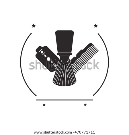 flat design barber shop emblem icon vector illustration