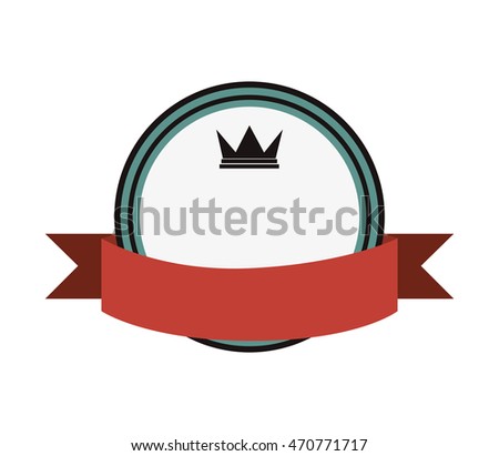 flat design crown masculine emblem icon vector illustration