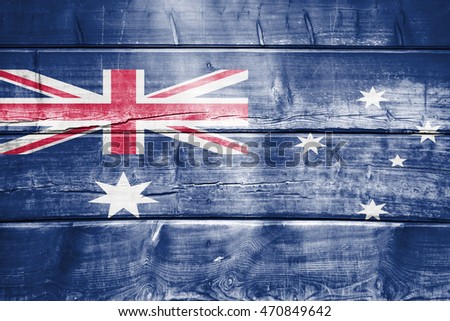 wood backround or texture with blending  Australia flag