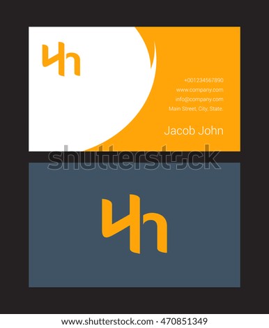 H & H Joint letter logo, with Business card
