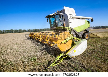 harvester in the field