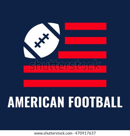 American football, vector flat icon, logo, symbol, mark on black background. For fans community.