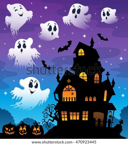 Haunted house silhouette theme image 7 - eps10 vector illustration.