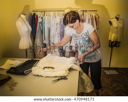 Tailor in workshop
