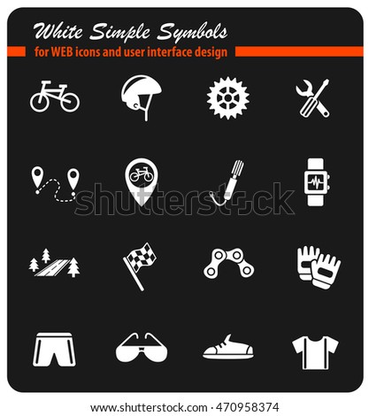 bicycle web icons for user interface design