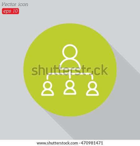 Web line icon. Management, group of people