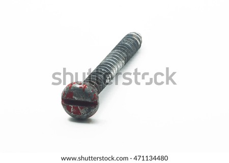 Old bolt isolated on white background