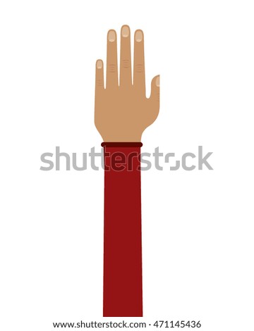 hand human up isolated icon vector illustration design